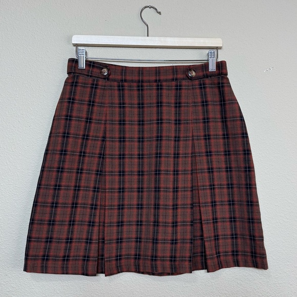 White Stag Dresses & Skirts - White Stag skirt women 12 vintage pleated plaid flannel mini brown